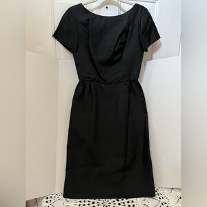 Vintage Junior Miss Classic Black Short-Sleeve Sheath Dress